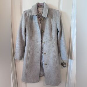 J. Crew Lady Day Light Gray Wool Pea Coat